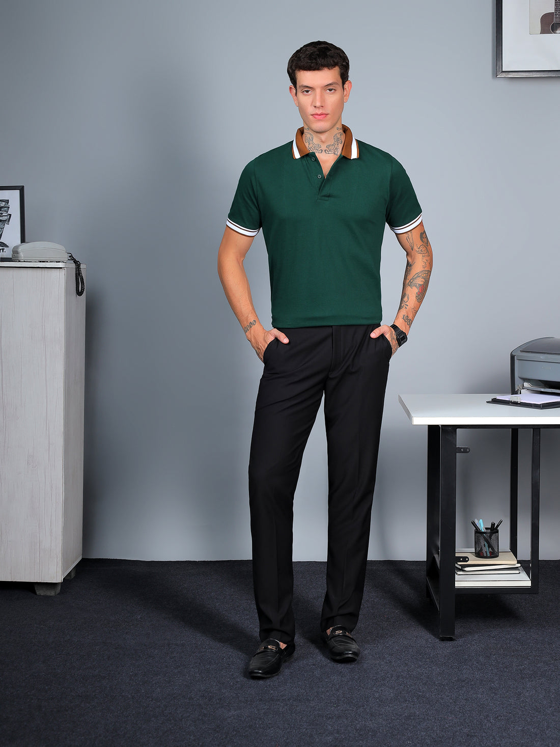 Forest Green Contrast Polo