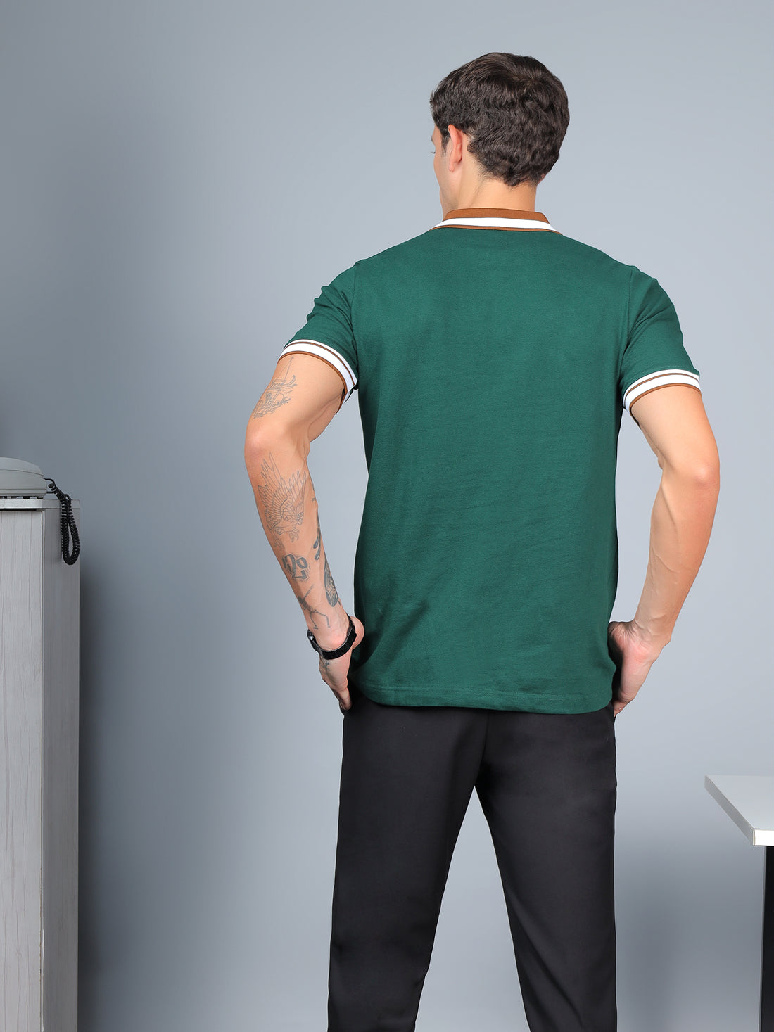 Forest Green Contrast Polo