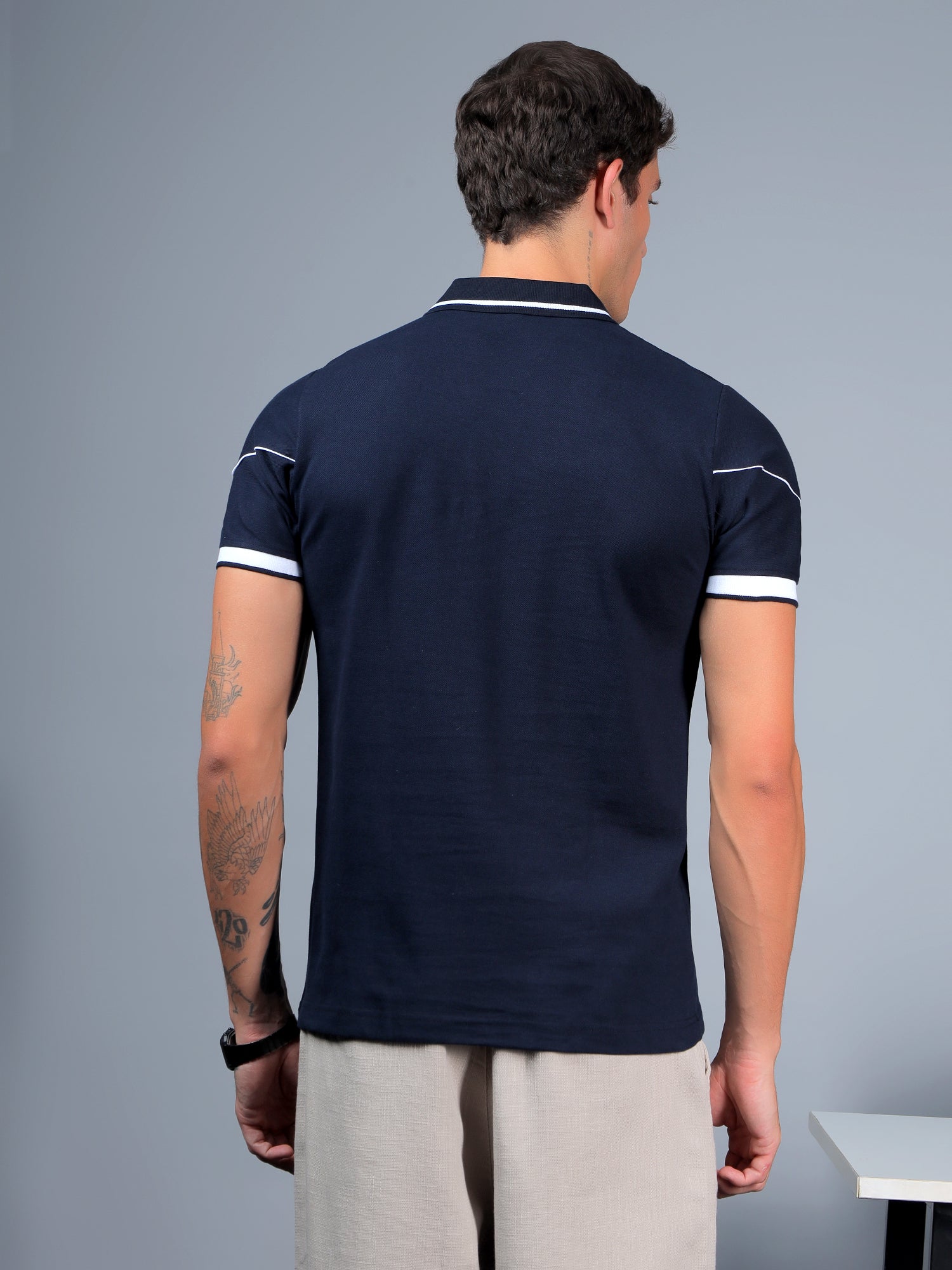 Navy Blue Contrast Polo