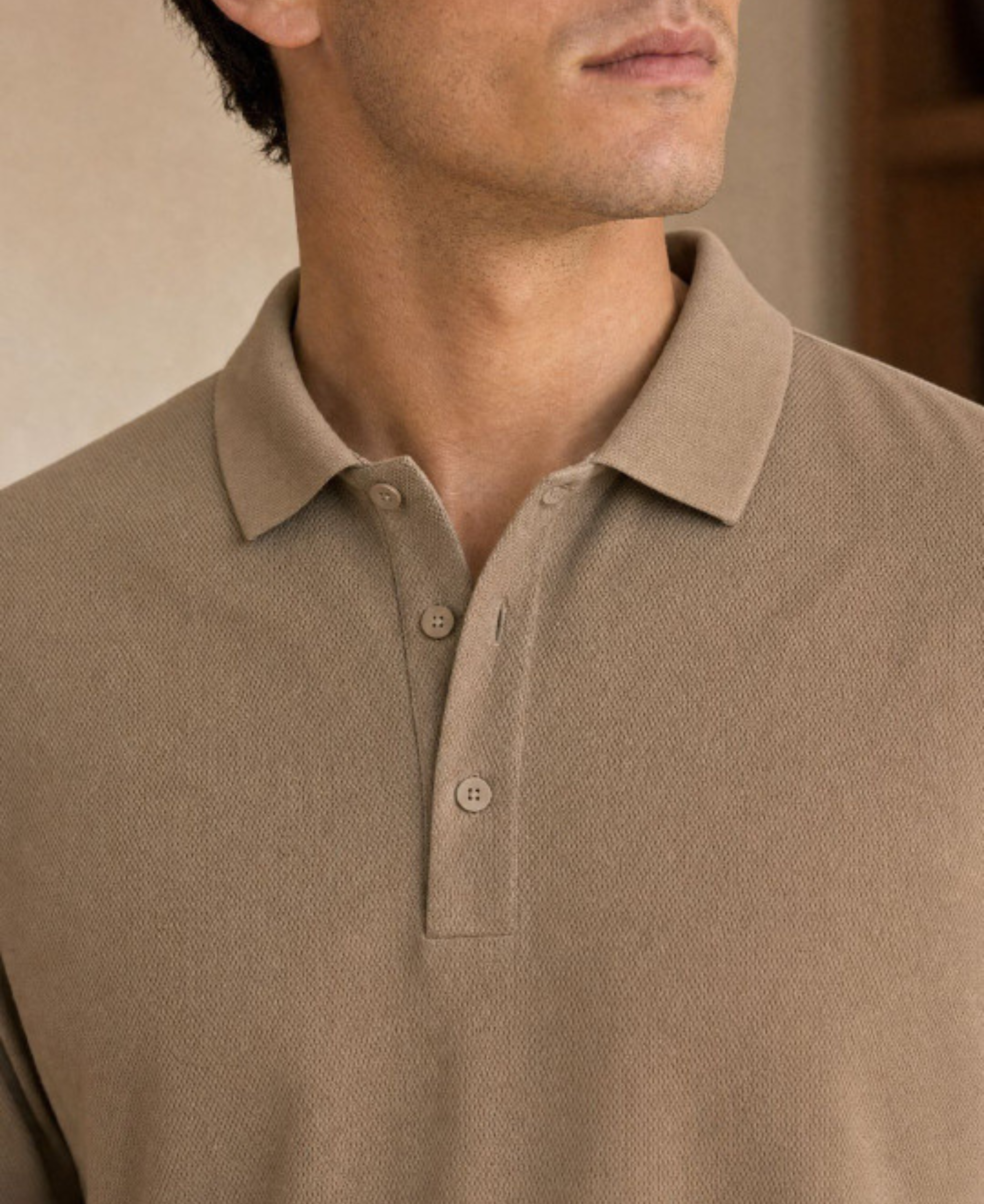 Men’s Solid Cotton Polo Collar T-Shirt