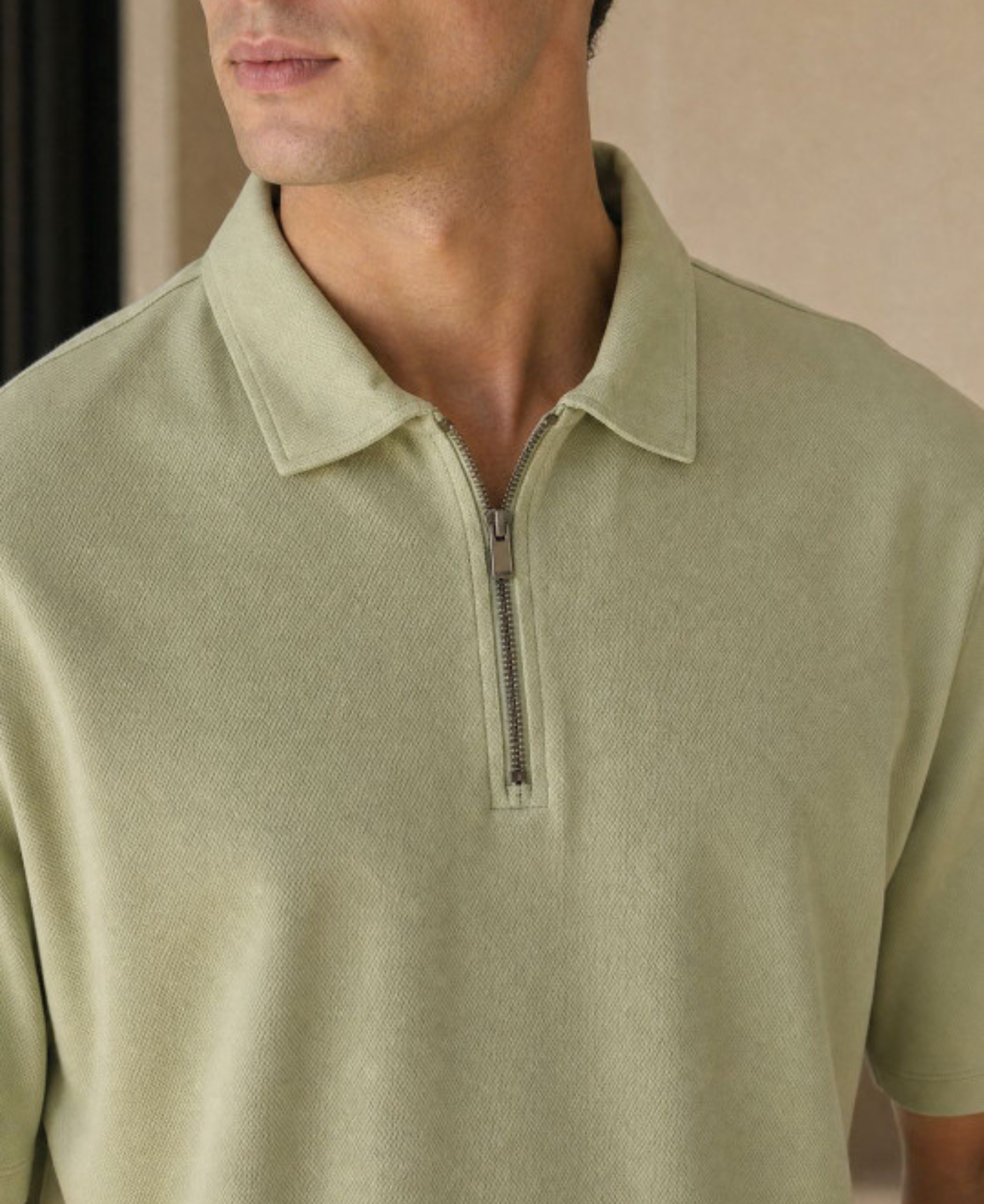 Men’s Solid Polo Collar Cotton Oversized T-Shirt